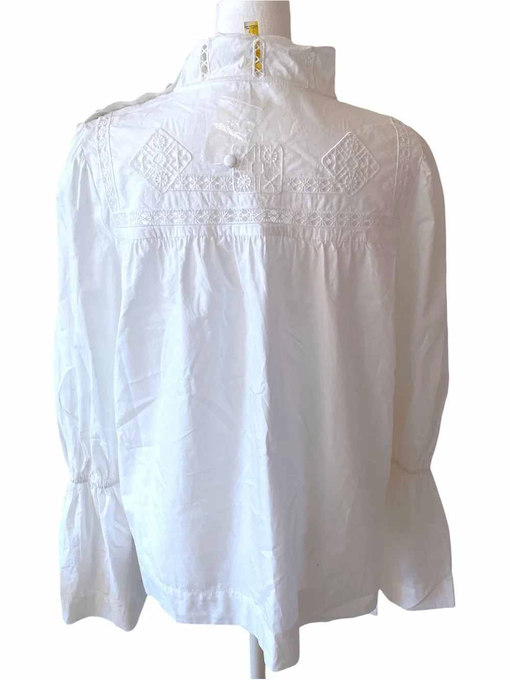 Free People Another Eternity Top Boho Crochet Lace White Bell Sleeve Small NWOT